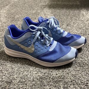 Nike Youth/Women's Blue and Silver Sneakers
